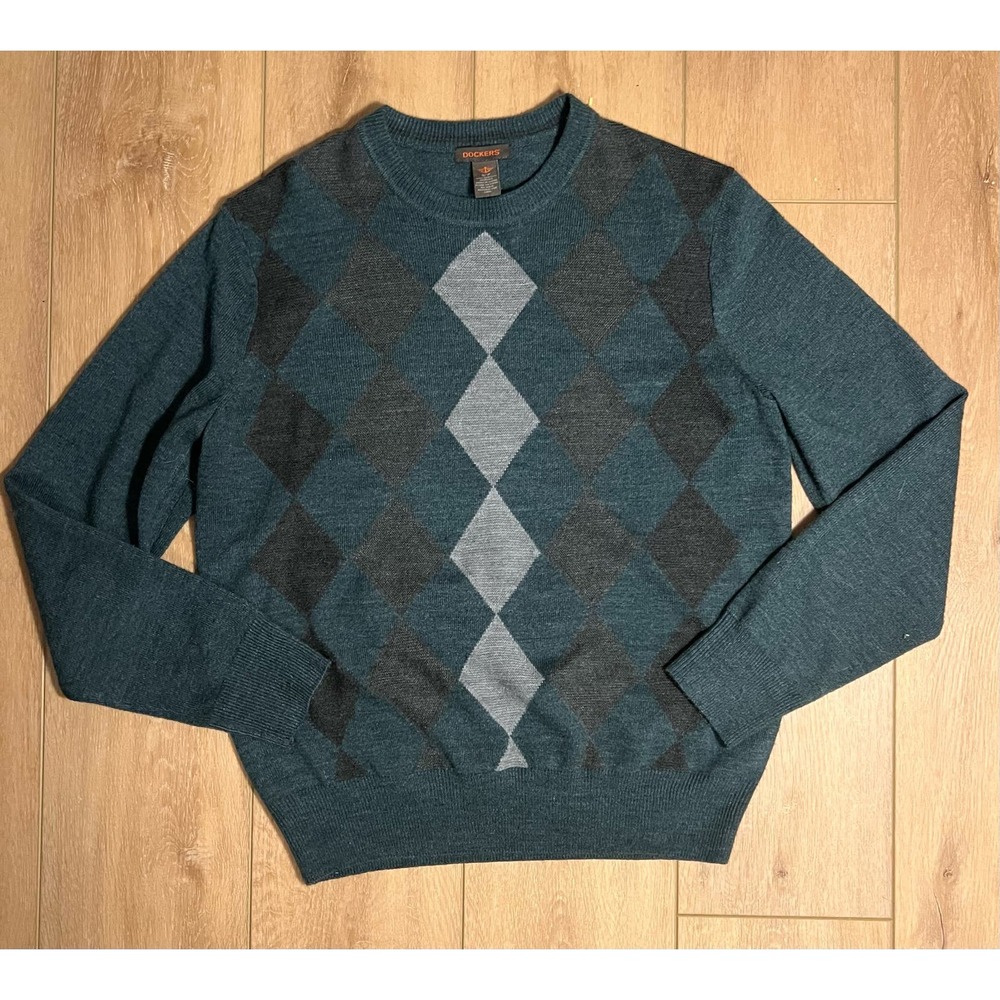 Vintage Dockers 100% Acrylic Argyle Jumper